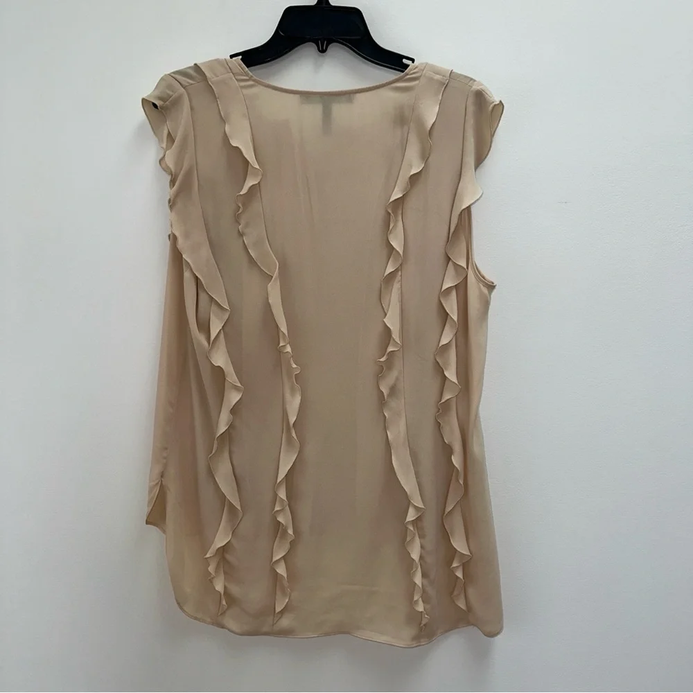BCBGMaxAzria Beige Ruffled Blouse - Picture 2 of 3